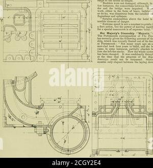 . Amerikanischer Ingenieur und Eisenbahnjournal . der Aktion wie gekämpft. Ruder wurden nicht beschädigt, obwohl in einigen Fällen die Verbindungen zwischen dem rud-der und der Brücke beeinträchtigt waren. Holzarbeiten, entweder in Form von Booten, Schott oder Decks, waren katastrophal von den damit verbunden Schandflecke und Splitter. Überschüssige Munition über dem Hebezeug- ist ein materibles Element der Gefahr. Extreme Geschwindigkeit ist nicht eine konstante erforderliche ina licet Aktion, aber die Macht der schnellen Bewegung für ein spezielles Manöver ist von höchster Wert. Her Majestys Steamship Majestic. – der Portsmouth-Korrespondent der Timeshas vor kurzem Stockfoto