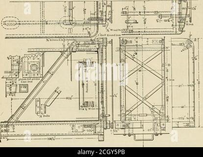 . Amerikanischer Ingenieur und Eisenbahn Zeitschrift . ICAN INGENIEUR UND EISENBAHN JOURNAL. GEMEINSAME STANDARDLOKOMOTIVEN.Habriman Linien. VIII (Frühere Artikel finden Sie auf den Seiten 154, 200, 250, 288, 322,353 und 400.) Ausschreibungen. – die Güterlokomotiven haben Vanderbilt-Tendermit einer Kapazität von 7,000 Gallonen, Wasser und 14 Tonnen Kohle.Diese Ausschreibungen sind, wie die Abbildungen zeigen, rahmenlos. Ursprünglich sollte diese Art von Ausschreibung für alle gängigen Standardlokomotiven außer der Schaltklasse eingesetzt werden.gemäß einer letzteren Entscheidung wurde die rechteckige Form für die Personenlokomotiven übernommen. Das V Stockfoto