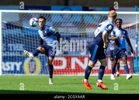 High Wycombe, Großbritannien. September 2020. Alex Pattison von Wycombe Wanderers beim Sky Bet Championship-Spiel zwischen Wycombe Wanderers und Rotherham United am 12. September 2020 im Adams Park, High Wycombe, England. Foto von Liam McAvoy. Kredit: Prime Media Images/Alamy Live Nachrichten Stockfoto