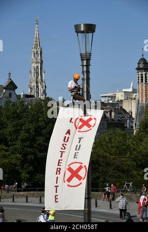 Manifestation bruxelles, secteur medicale Stockfoto