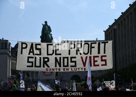 Manifestation bruxelles, secteur medicale Stockfoto