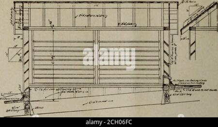 . Eisenbahnmeistermechaniker [Mikroform] . icago, Rock Island & Pacific Shop buildingundLayout in El Dorado, Ark., sind in kleinem Maßstab, enthalten aber einige interessante Details der Konstruktion. Der Abschnitt und Plan des Rundhauses, das im äußersten Süden verwendet wird, ist in Abb. 1. Dieses Rundhaus hat eine Tiefe von 90 ft. Und ist von Rahmenkonstruktion auf Betonfundament. Die Länge der Grube beträgt 65 ft. Und die Grube 14 ft. 1 Zoll von der Außenwand und 10 Fuß S-ll/16ins. Von der Innenwand. Die Wände der Grube sind aus Beton gebaut und der Boden aus Backstein auf Kantenverguckungen. Die Wände und 10x10 Zoll p Stockfoto