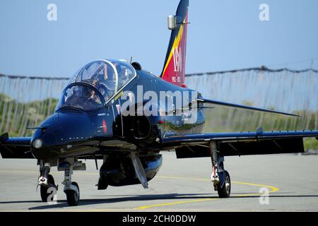 BAE Hawk T2, RAF Valley, Anglesey, Nordwales, Stockfoto