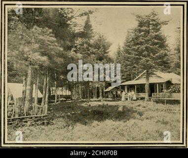 . Im Kiefernwald; ein Handbuch für Sportler und Camper in den großen Maine Wäldern. Svinnih UCI/rr in einem rauen Land. 114 Routenauswahl*. Es gibt Ruhe und Ruhe hier. Wenn man sich darum kümmert, eine Kanu- und Campingtour zu kombinieren, dann sollte er besser die Routen wählen, je nach der Zeit, die er ersparen kann, und der Distanz, die er zurücklegen würde. Die Reise den Westzweig hinunter, Stockfoto