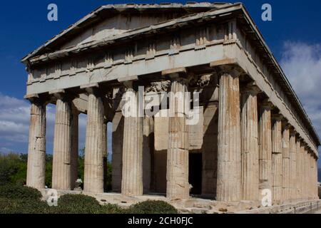ATHEN, GRIECHENLAND - AUGUST 13 2016: Tempel des Hephaestus in der antiken Agora Athens Stockfoto