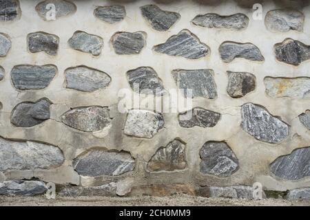 Nahaufnahme des traditionellen koreanischen Steinwandmusters Stockfoto