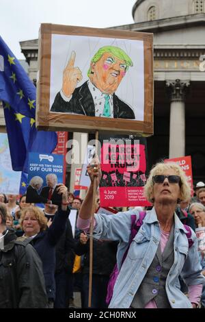 Anti-Trump-Protest in London am 2019. Juni Stockfoto