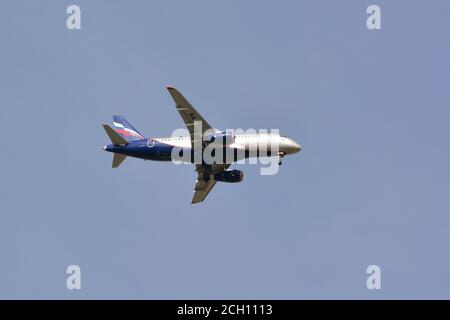 Aeroflot, PJSC Aeroflot – Russian Airlines (größte Fluggesellschaft der Russischen Föderation), Sukhoi Superjet 100-95B Stockfoto