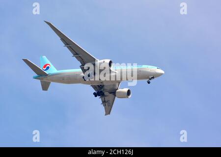 Korean Air Cargo (ist die größte Fluggesellschaft und Flaggengesellschaft von Südkorea), Boeing 777-FB5 Stockfoto