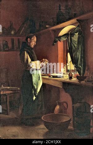 Meissonier Jean-Louis Ernest - der Alchemist - Französische Schule - 19. Und Anfang des 20. Jahrhunderts Stockfoto