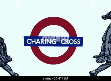 Charing Cross Underground-Logo. Stockfoto