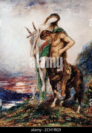 Moreau Gustave - ein toter Dichter, der von einem getragen wird Centaur - Französische Schule - 19. Und Anfang des 20. Jahrhunderts Stockfoto