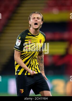 Watford, Großbritannien. September 2020. Ben Wilmot von Watford während des Sky Bet Championship-Spiels zwischen Watford und Middlesbrough in Vicarage Road, Watford, England am 11. September 2020. Foto von Andy Rowland. Kredit: Prime Media Images/Alamy Live Nachrichten Stockfoto