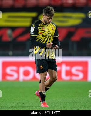 Watford, Großbritannien. September 2020. Kiko Femenia von Watford während des Sky Bet Championship Matches zwischen Watford und Middlesbrough in Vicarage Road, Watford, England am 11. September 2020. Foto von Andy Rowland. Kredit: Prime Media Images/Alamy Live Nachrichten Stockfoto