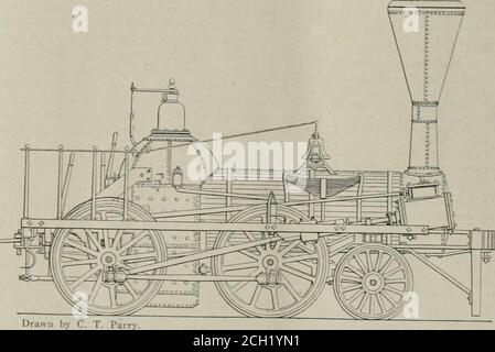 . Eisenbahn- und Lokomotivbau: Eine praktische Zeitschrift für Triebkraft und Schienenfahrzeuge. Um mit diesem Design zu com-pete, Mr. Baldwinmodifizierte seine sechs-wcels-verbunden en-gine durch die Verbindung nur zwei aus den drei Paar Räder als Fahrer, so dass die Vorderräder von kleinerDurchmesser als führende Räder, aber Mais-von J. Snowden Bell bining sie mit den Frontfahrern ein flexible-beam-LKW. Der erste en-gine auf diesem Plan wurde an die Erie & Kalamazoo Eisenbahn geschickt, im Oktober 1843, und gab große Zufriedenheit.der Superintendent der Straße war begeistert in seinem Lob, und wrotetto Mr. Stockfoto