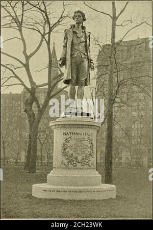 . Großraum New York illustriert . STATUE VON ROSCOE CONKLING - Madison Square. 89 STATUE VON NATHAN Hale – Rathauspark. Stockfoto