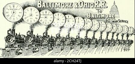 . Buch der Royal Blue . Tickets im Verkauf 29. Juni bis 3. Juli, von Punkten östlich des Ohio River, Und vom 2. Juni bis 4. Juli, von Punkten westlich des Ohio River, gute Rückkehr bis Juli J 7, 1^05, einschließlich VE, RY NIEDRIGE PREISE Ash Ticket Agents B. 6 O. R. R. für Einzelheiten JUN 17 190? DIE ROYAL BLUE LINE CENTRAL RAILROAD VON NEW JERSEY PHILADELPHIA & LESEEISENBAHN BALTIMORE & OHIO EISENBAHN FEINSTE SERIE VON PERSONENZÜGEN IN DER WELT HERRLICHE ROYAL BLUE LINE BUSSE. PULLMANDRAWING-ZIMMER SALON UND SCHLAFWAGEN. UNEX-CELLED BALTIMORE & OHIO RESTAURANT AUTO SERVICE-ZEITPLÄNE LEICHT ZU MERKEN F Stockfoto