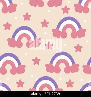 Sommerhintergrund. Baby niedlichen Regenbogen Grafik drucken Stock Vektor