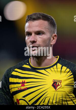 Watford, Großbritannien. September 2020. Tom Cleverley von Watford während des Sky Bet Championship-Spiels zwischen Watford und Middlesbrough in Vicarage Road, Watford, England am 11. September 2020. Foto von Andy Rowland. Kredit: Prime Media Images/Alamy Live Nachrichten Stockfoto