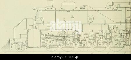 . Amerikanischer Ingenieur und Eisenbahn Zeitschrift . GEXEEAL ELEVATION AM) ABSCHNITTE DER GRÖSSTEN UND LEISTUNGSSTÄRKSTEN LOKOMOTIVEN DER WELT. DAS GESAMTGEWICHT DES MOTORS BETRÄGT Stockfoto