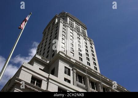 Miami, Florida, USA - September 2005: Archivansicht des historischen Miami Dade County Courthouse. Stockfoto