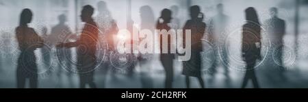 Geschäftslösungen für Erfolg und Strategie. Gear Mixed Media Konzept. Stockfoto