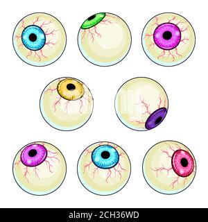 Gruselige Auge Vektor Illustrationen Set Stock Vektor