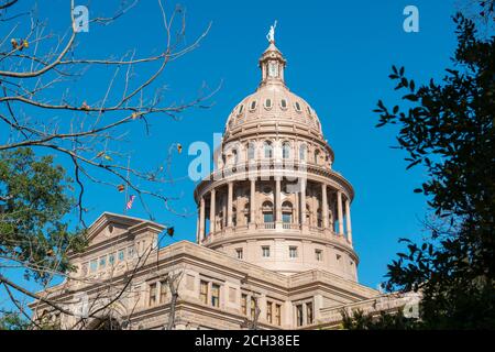 Texas State Capitol ist das Kapitol Gebäude und Sitz der Regierung von Texas in der Innenstadt von Austin, Texas TX, USA. Stockfoto