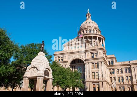 Texas State Capitol ist das Kapitol Gebäude und Sitz der Regierung von Texas in der Innenstadt von Austin, Texas TX, USA. Stockfoto