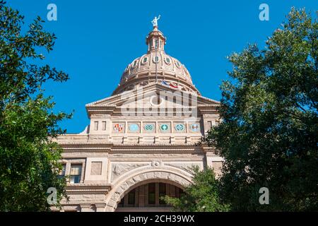 Texas State Capitol ist das Kapitol Gebäude und Sitz der Regierung von Texas in der Innenstadt von Austin, Texas TX, USA. Stockfoto