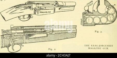 . Amerikanischer Ingenieur und Eisenbahn-Zeitschrift. E haben noch während dieser zwanzig Jahre gestanden, suchhas nicht der Fall im Ausland gewesen; und es kann interessant sein, Re-Feige. I. hat ein abnehmbares Magazin für acht Patronen. Der Lebel, so sollte man sagen, hat ein Schlauchmagazin unter dem Lauf und enthält acht Patronen. Der kleinkaliberische Arm, den die russische Regierung vorhin übernommen hat, soll ein modifiziertes Muster der Lebel sein. Um die Zeit, als das Magazin Gewehr in europäische Armeen eingeführt wurde, wurden an sechzig Firmen unserer eigenen Armee drei verschiedene Muster der Wiederholung ausgegeben Stockfoto