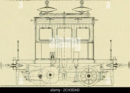 . The Street Railway review . t year the Memphis Street Railway hat doneconsiderable Arbeit in der Art und Weise der Erhöhung und Verbesserung ihrer Ausrüstung. Fünfzehn Meilen der Strecke wurden umgebaut, die leichten Schienen wurden durch 8o-lb. Träger oder 75-lb.TS ersetzt. Sechzehn neue Autos und Ausrüstungen wurden hinzugefügt. Die Ausstattung des Kraftwerks wurde durch einen AUis-Mischkondensationsmotor erhöht, der direkt an einen 850-k. W. Generator angeschl. Ist. Artesische Brunnen wurden gegraben, und die notwendigen Apparate installiert, um die Anlage acondensing ein zu machen. DEUTSCHE ELEKTRISCHE LOKOMOTIVE. TheAllegemeine Electricitaets-GesellschJ Stockfoto