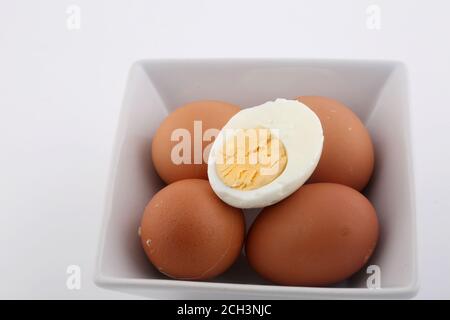 Gekochte Eier Stockfoto
