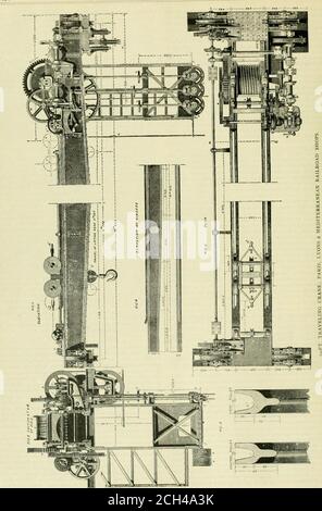 . Die Eisenbahn und Engineering Journal . und automatische Bremse. Die Angliederung des Handelsausschusses ist weiterhin auf die Mittel gerichtet, die zur Verhütung von Unfällen eingesetzt werden können, nicht nur auf die Passagiere, sondern auf die Bediensteten der Unternehmen. Durch die von den Eisenbahngesellschaften zur Verfügung gestellte Gelegenheit, die Chefs der Abteilung des Seedings die meisten der Methoden zu geben, die mit der Ansicht der facilitating das ein- und Abkuppeln der Fahrzeuge vorgeschlagen werden. Die in diesem Bericht enthaltenen Informationen zeigen im Großen und Ganzen, dass die Arbeit der Eisenbahnen im Jahr 1886 einen fairen Vergleich mit der der precedi hat Stockfoto