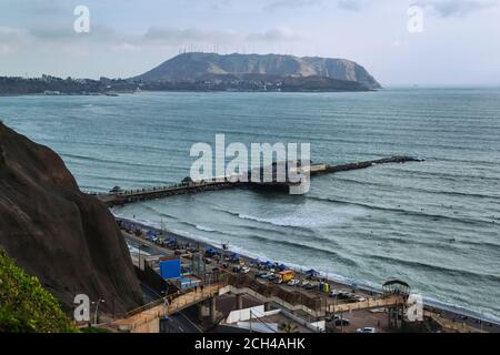 Restaurant La Rosa Nautica am Wellenbrecher, Miraflores, Lima, Peru, Südamerika Stockfoto