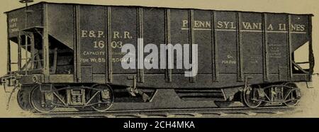 . Eisenbahnbau. Theorie und Praxis . Abb. 200. – 100,000 lb. Box Car... Abb. 201. – Stahlkohlewagen. Stockfoto