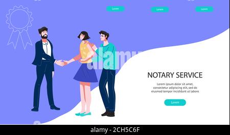 Banner für öffentliche Notare oder Landing Page-Vorlage. Stock Vektor