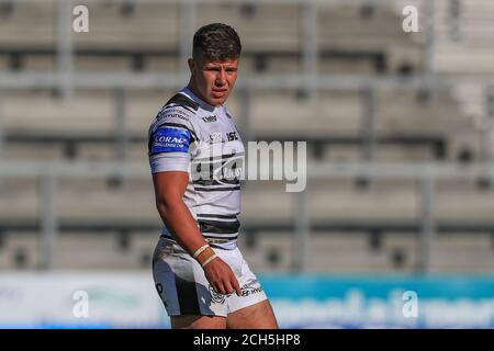 Joe Cator (15) von Hull FC während des Spiels Stockfoto