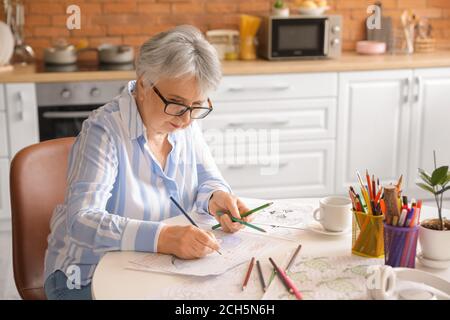 Senior Frau Bild in der Küche Stockfoto