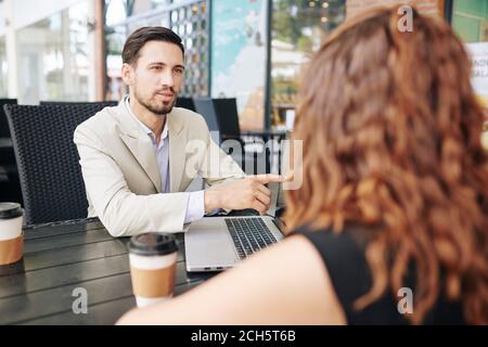 Unternehmertreffen im Café Stockfoto