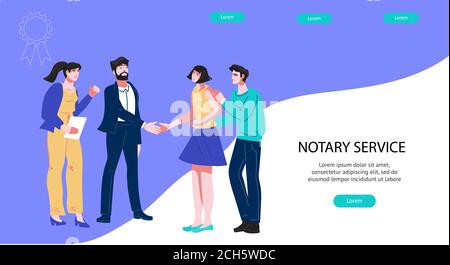 Webbanner-Vorlage für öffentliche Notare für rechtliche Unterstützung. Stock Vektor