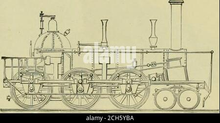 . Die Eisenbahn- und Ingenieurzeitschrift . Abb. 19. Dargestellt durch Abb. 24 wurde erstmals 1853 erbaut und war lange Zeit sehr beliebt. Die Zylinder waren 16 X 22 Zoll und die Antriebsräder 5 Fuß Durchmesser, obwohl die Größe des Lats-ter war etwas variiert in verschiedenen Motoren. Nach dem Tod von Thomas Rogers, der 1856 stattfand, wurde das von Rogers, Ketchum & Grosvenor geleitete Geschäft unter einer Charta neu organisiert, mit dem Titel der Rogers Locomotive & Machine Works, und Herr William S. Hudson wurde dann zum Superintendent ernannt. Er. Abb. 20. War ein produktiver Erfinder und ein excell Stockfoto