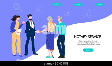 Public Notary Agency Anwälte und Senior Clients. Stock Vektor