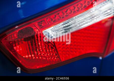 Closeup of red car back light with selective focus Stockfoto