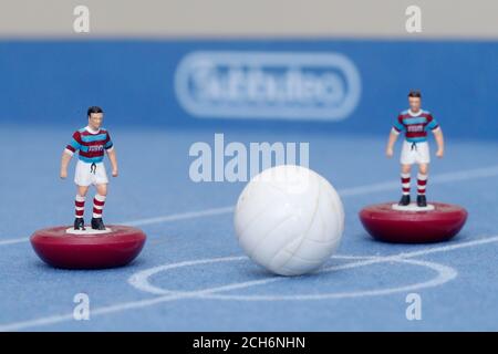 Subbuteo Inddor Edition, das Tischfußballspiel. Stockfoto