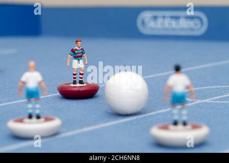 Subbuteo Inddor Edition, das Tischfußballspiel. Stockfoto