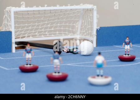 Subbuteo Inddor Edition, das Tischfußballspiel. Stockfoto