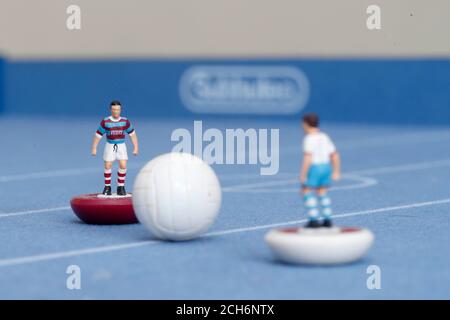 Subbuteo Inddor Edition, das Tischfußballspiel. Stockfoto