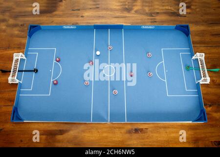 Subbuteo Inddor Edition, das Tischfußballspiel. Stockfoto