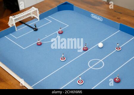 Subbuteo Inddor Edition, das Tischfußballspiel. Stockfoto